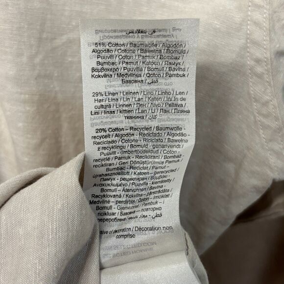 NWT Selected Homme Men Long Sleeve Button Shirt Size 16.5 Linen Blend D029 -15 - Picture 11 of 16